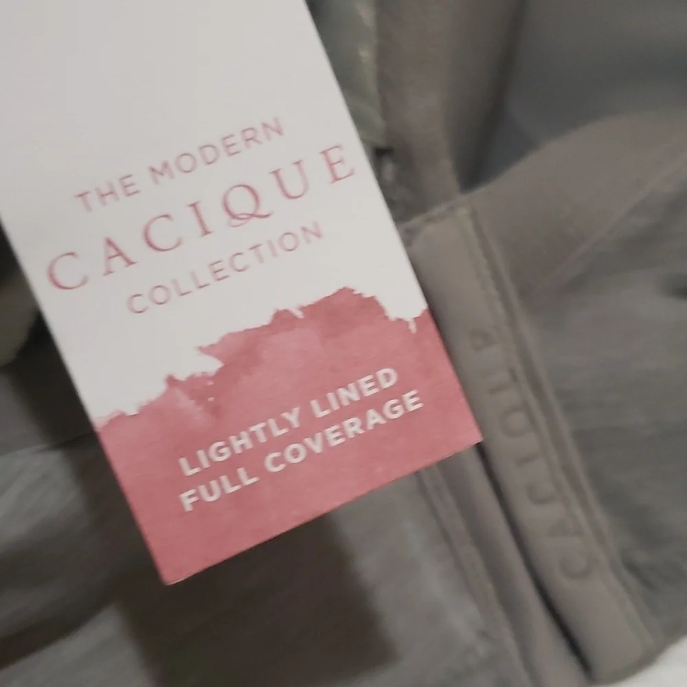 Cacique gray full coverage lightly lined new bra 44H
